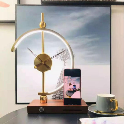 Elegant LED Desk Lamp with Wireless Charging and Digital Clock – Modern Touch Control Design 2