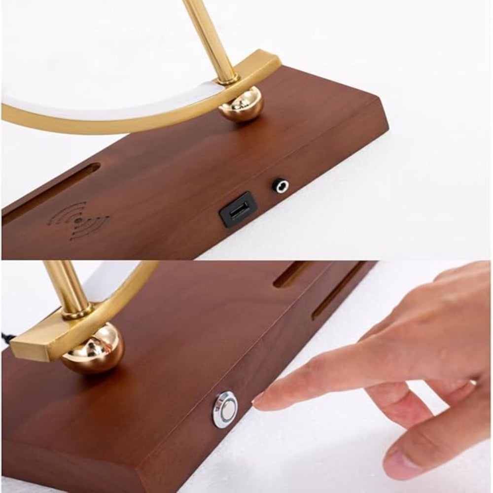 Elegant LED Desk Lamp with Wireless Charging and Digital Clock – Modern Touch Control Design 5