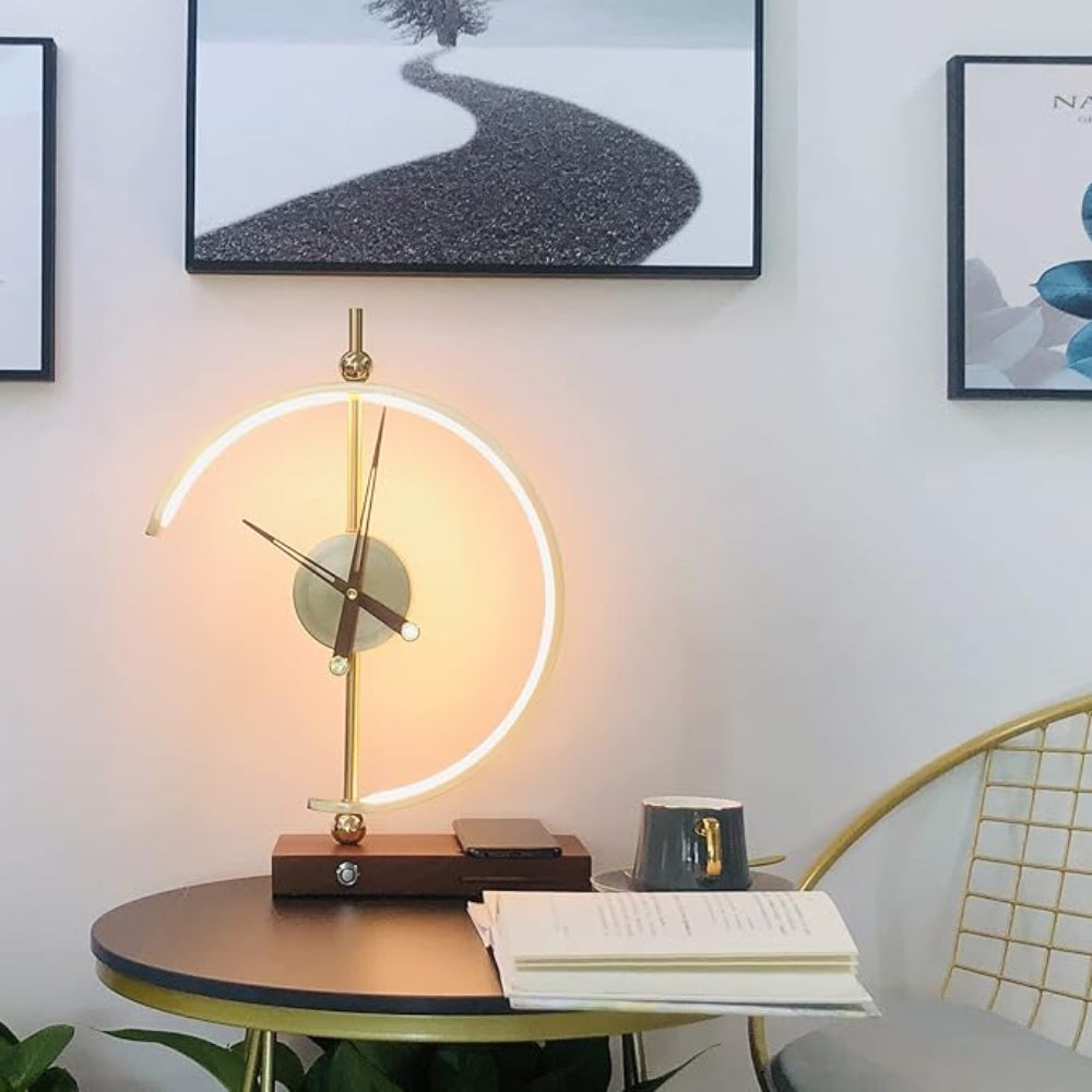 Elegant LED Desk Lamp with Wireless Charging and Digital Clock – Modern Touch Control Design 6