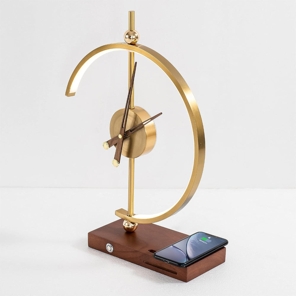 Elegant LED Desk Lamp with Wireless Charging and Digital Clock – Modern Touch Control Design 7