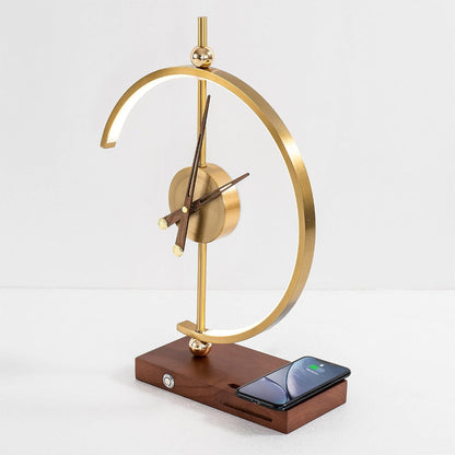 Elegant LED Desk Lamp with Wireless Charging and Digital Clock – Modern Touch Control Design 7