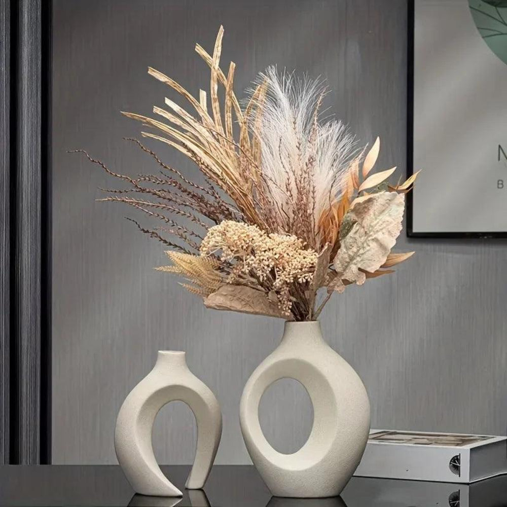 Modern Ceramic Vases Set – Contemporary Home Decor in White and Black 7