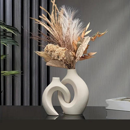 Modern Ceramic Vases Set – Contemporary Home Decor in White and Black 3
