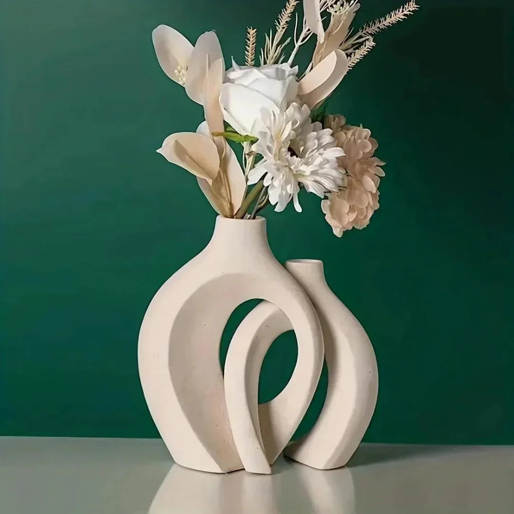 Modern Ceramic Vases Set – Contemporary Home Decor in White and Black 4
