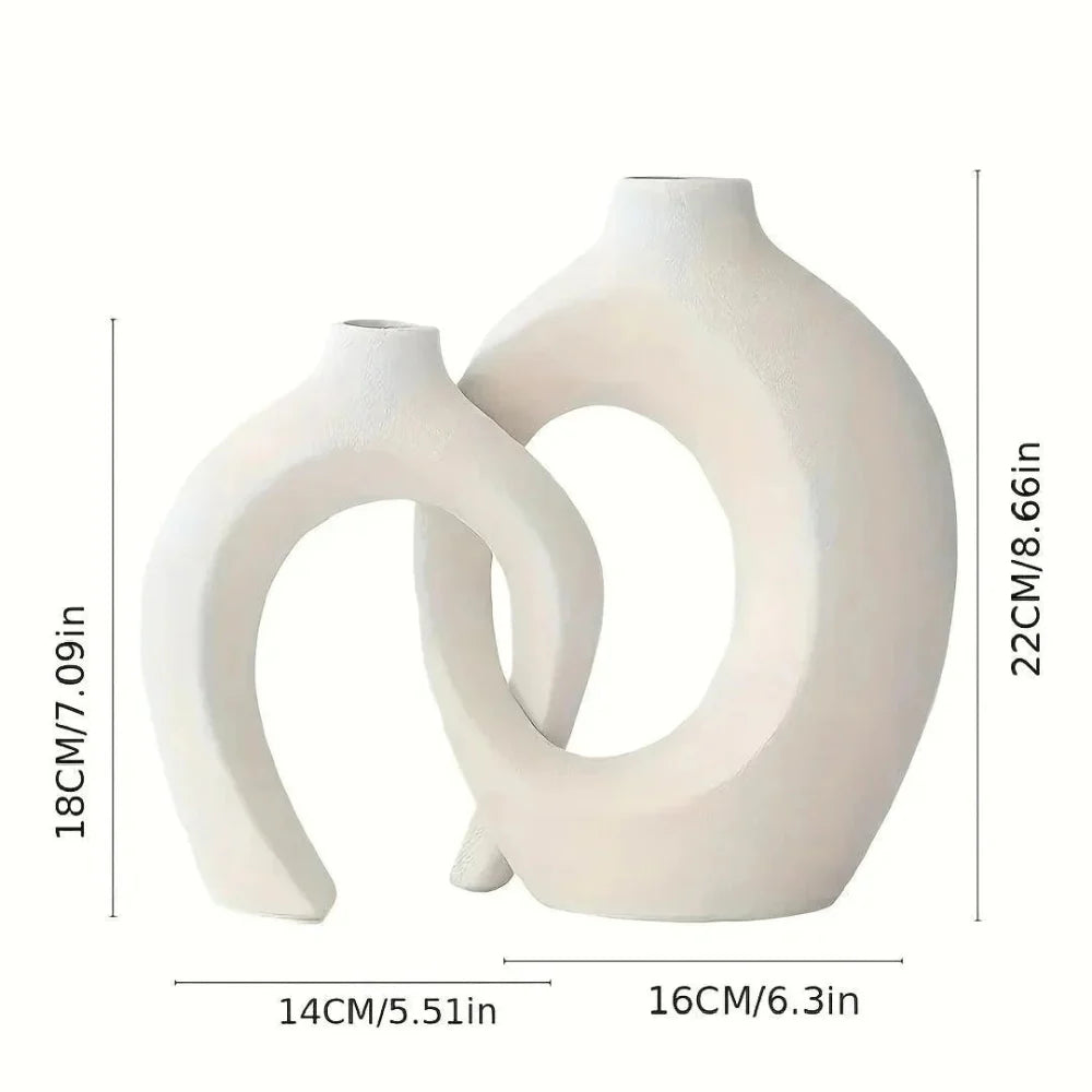 Modern Ceramic Vases Set – Contemporary Home Decor in White and Black 6