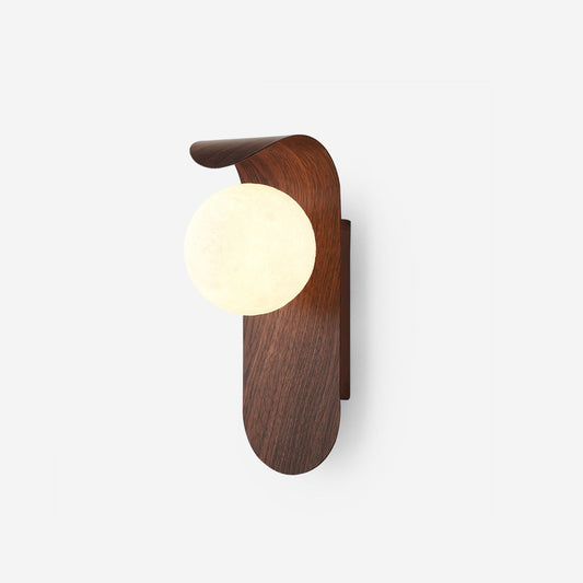 Elegant Wall Light Fixture with Dimmable Options – Nature-Inspired Design in Wood Finish 1