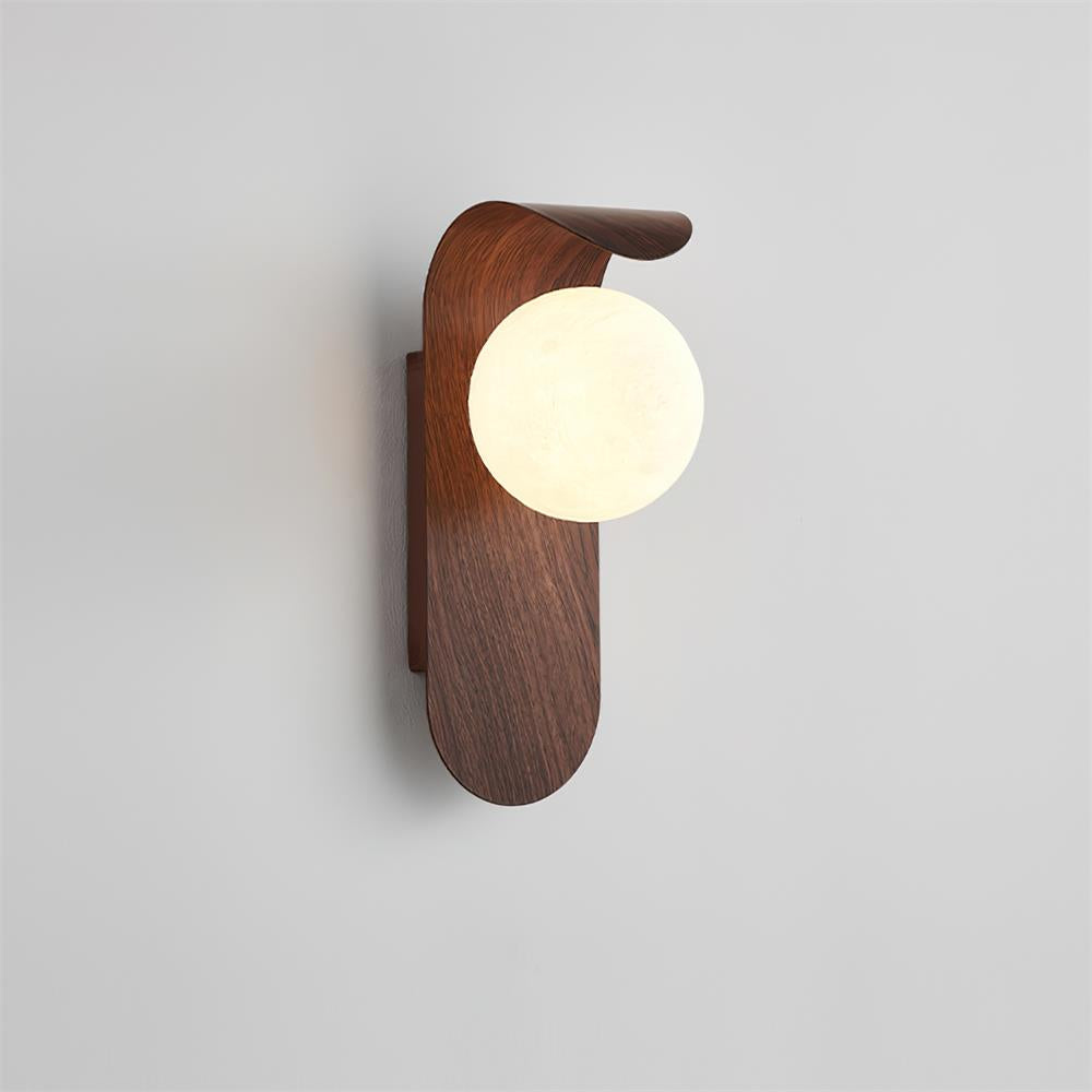 Elegant Wall Light Fixture with Dimmable Options – Nature-Inspired Design in Wood Finish 15