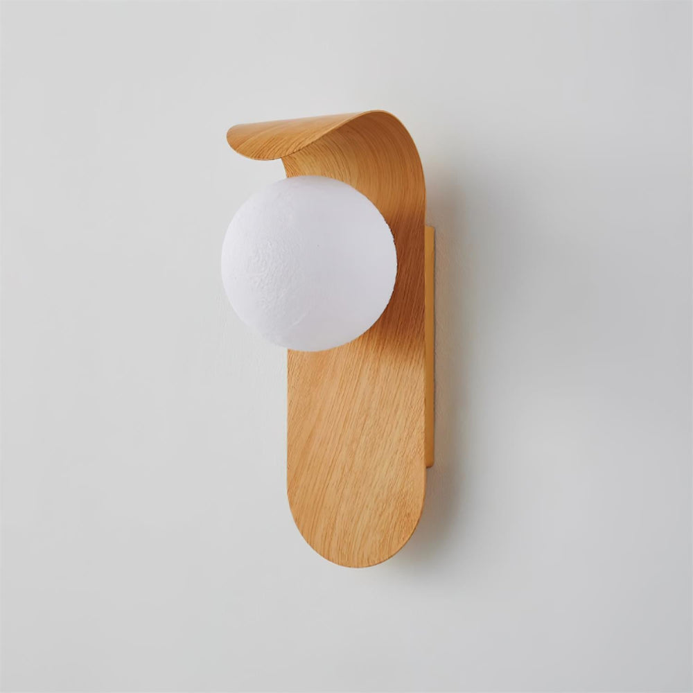 Elegant Wall Light Fixture with Dimmable Options – Nature-Inspired Design in Wood Finish 17
