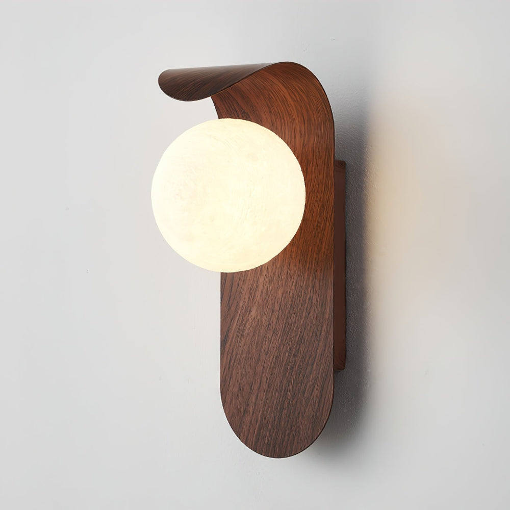 Elegant Wall Light Fixture with Dimmable Options – Nature-Inspired Design in Wood Finish 2