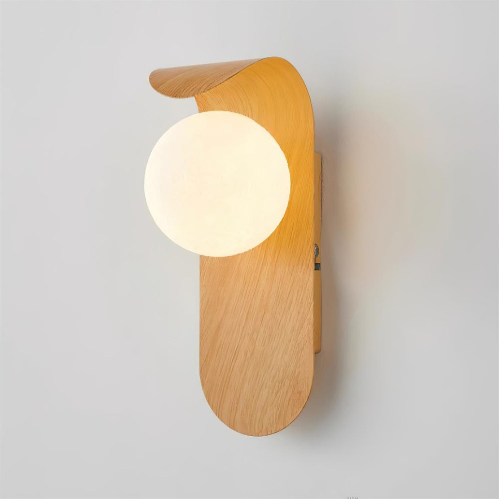 Elegant Wall Light Fixture with Dimmable Options – Nature-Inspired Design in Wood Finish 21