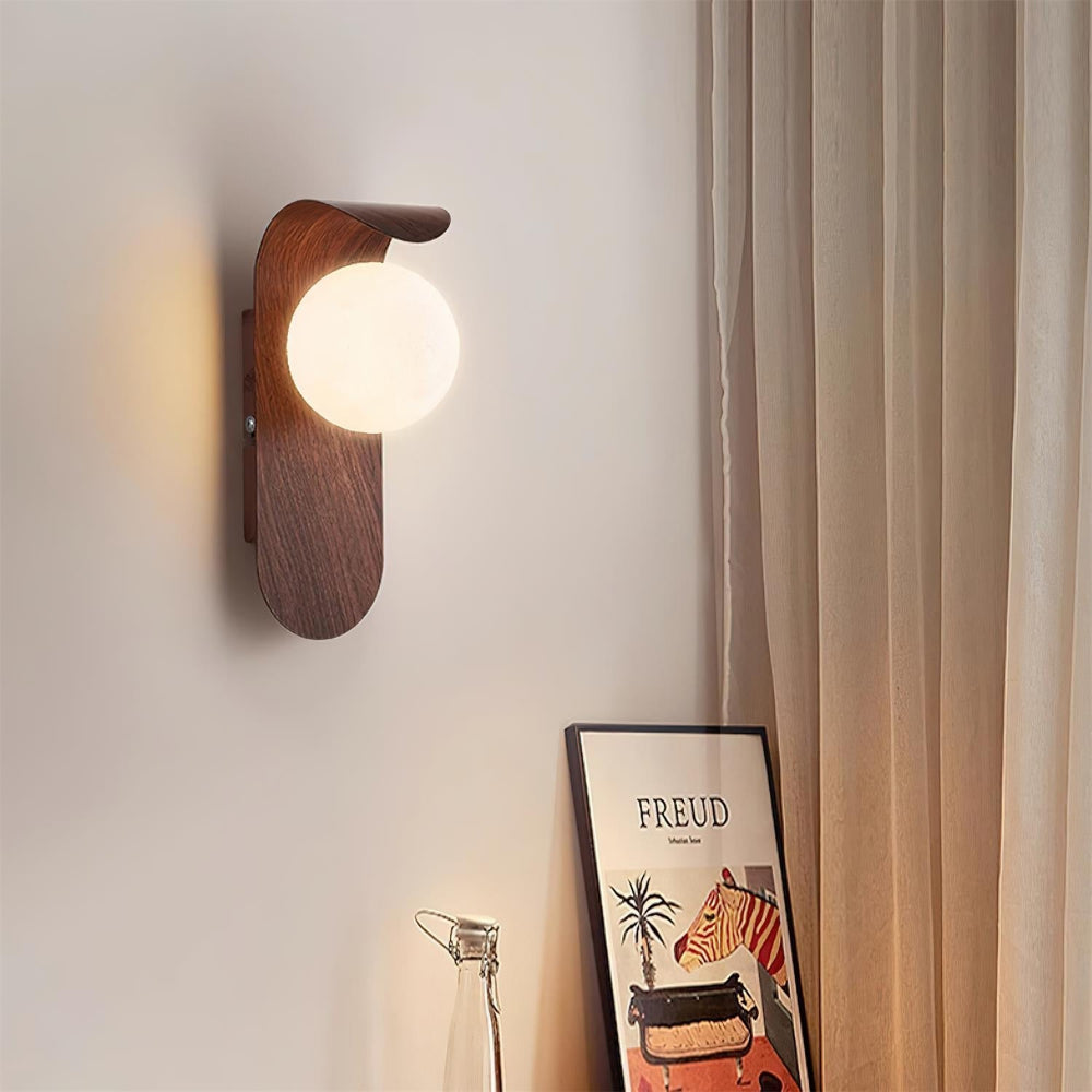 Elegant Wall Light Fixture with Dimmable Options – Nature-Inspired Design in Wood Finish 23