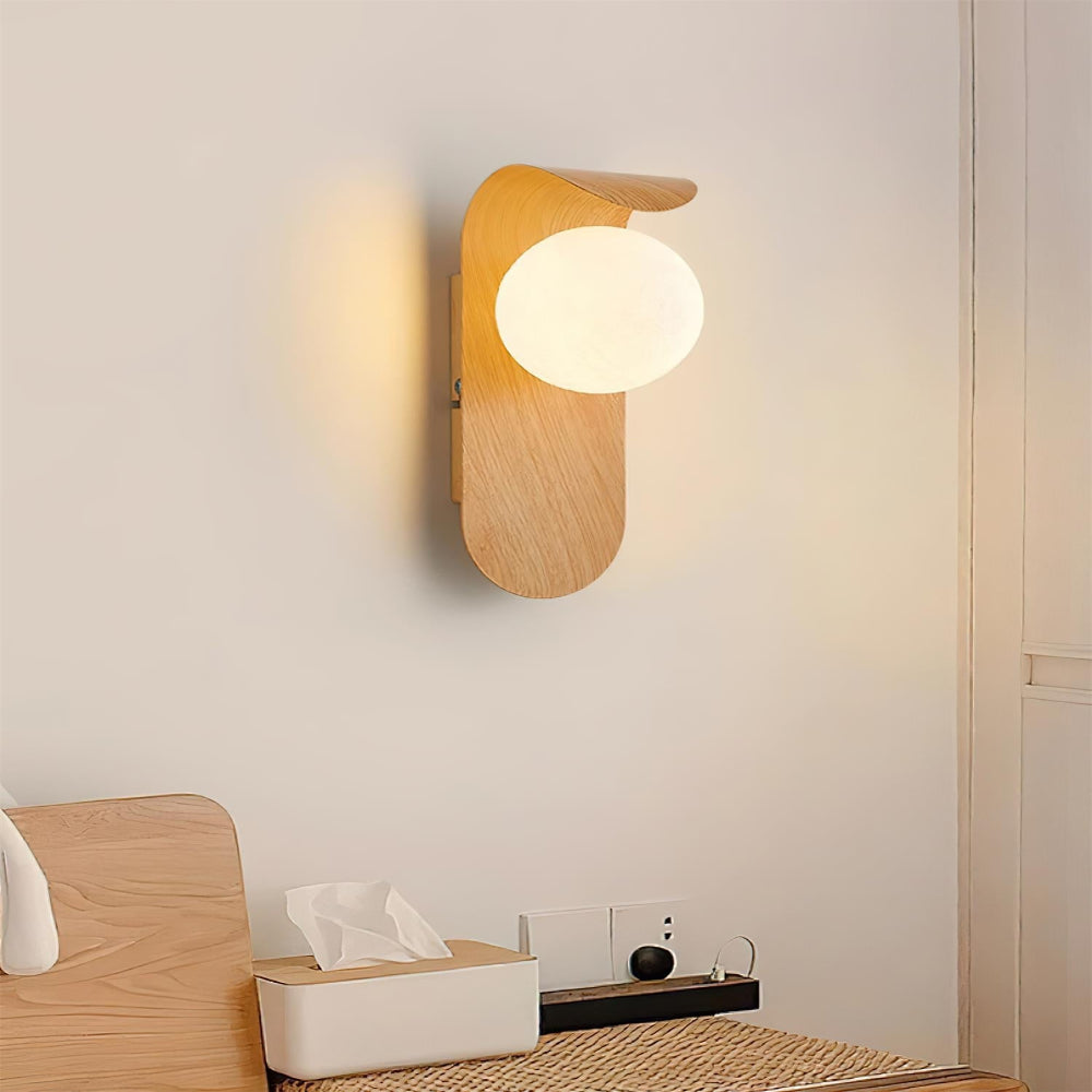 Elegant Wall Light Fixture with Dimmable Options – Nature-Inspired Design in Wood Finish 24
