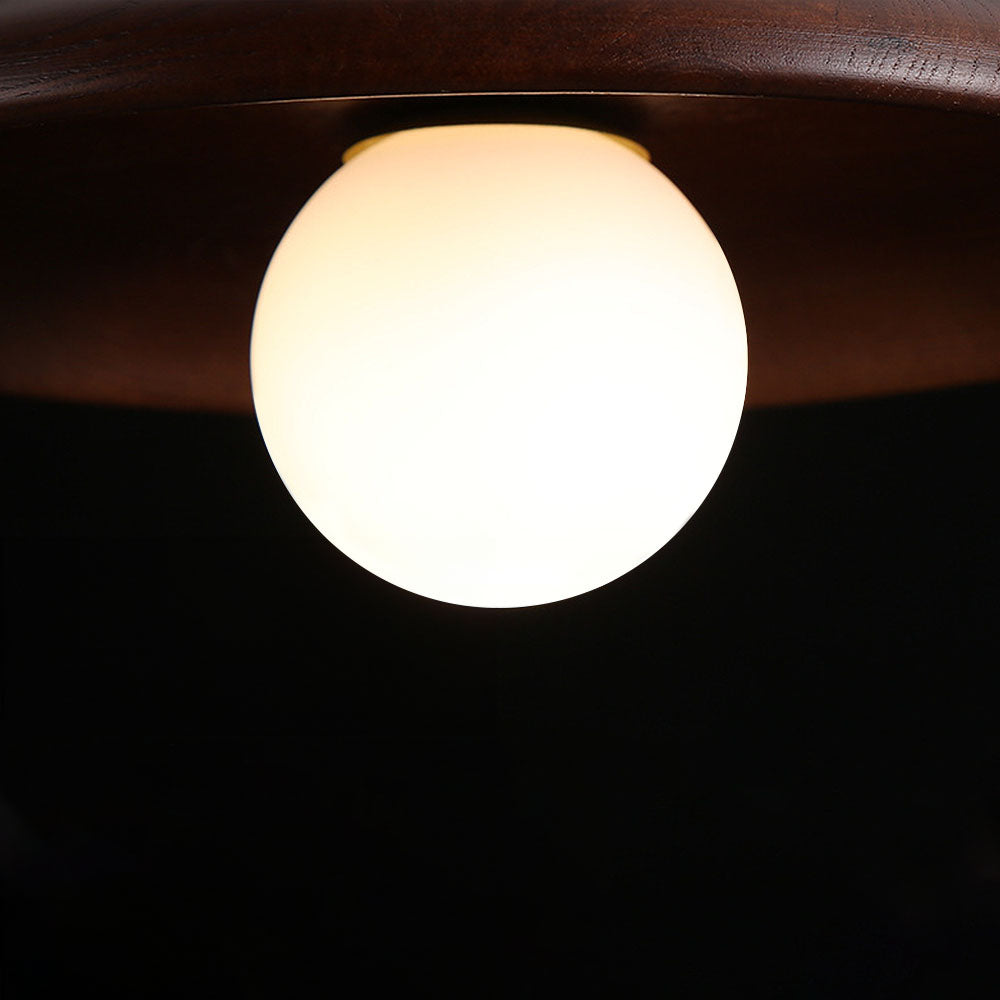 Scandinavian Round Ceiling Light with Natural Wood Finish – Minimalist LED Fixture for Hallways and Bedrooms 9