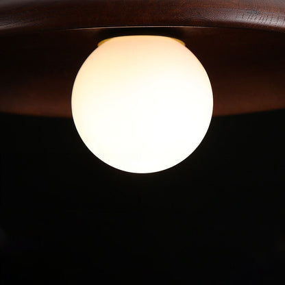 Scandinavian Round Ceiling Light with Natural Wood Finish – Minimalist LED Fixture for Hallways and Bedrooms 9