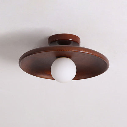 Scandinavian Round Ceiling Light with Natural Wood Finish – Minimalist LED Fixture for Hallways and Bedrooms 2