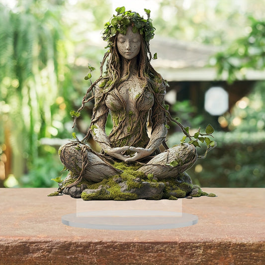 2D Bohemian Goddess Acrylic Sculpture – Elegant Home Decor for Spirituality and Minimalism 1