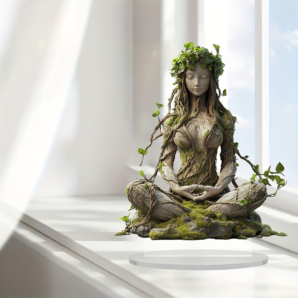 2D Bohemian Goddess Acrylic Sculpture – Elegant Home Decor for Spirituality and Minimalism 2