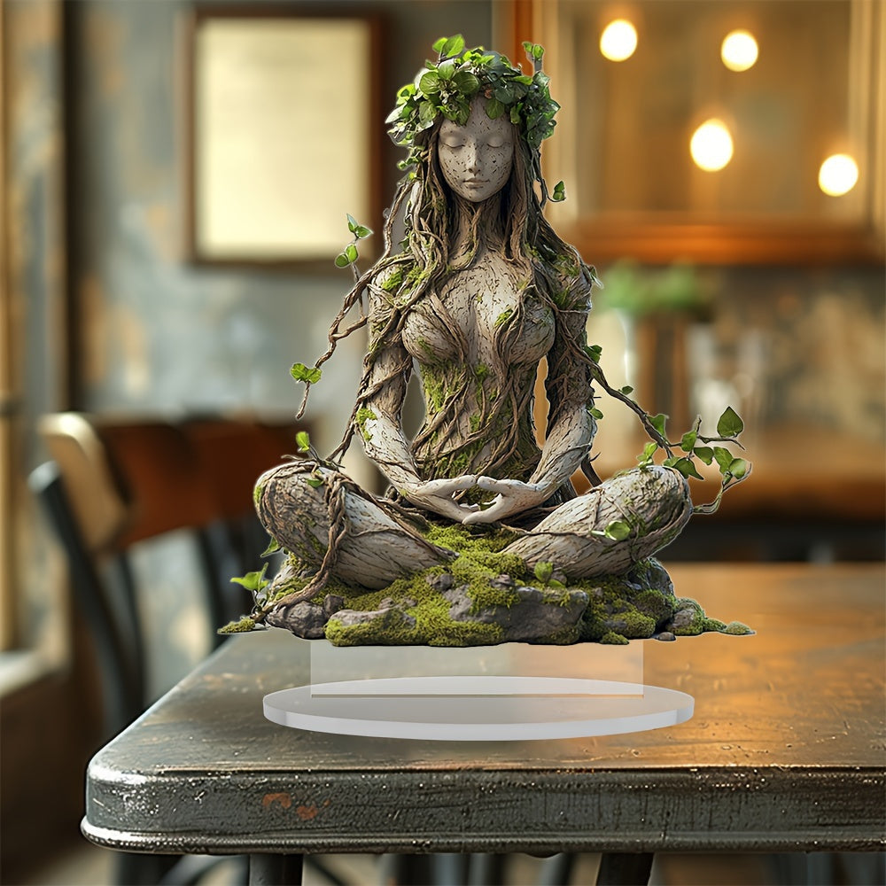 2D Bohemian Goddess Acrylic Sculpture – Elegant Home Decor for Spirituality and Minimalism 3