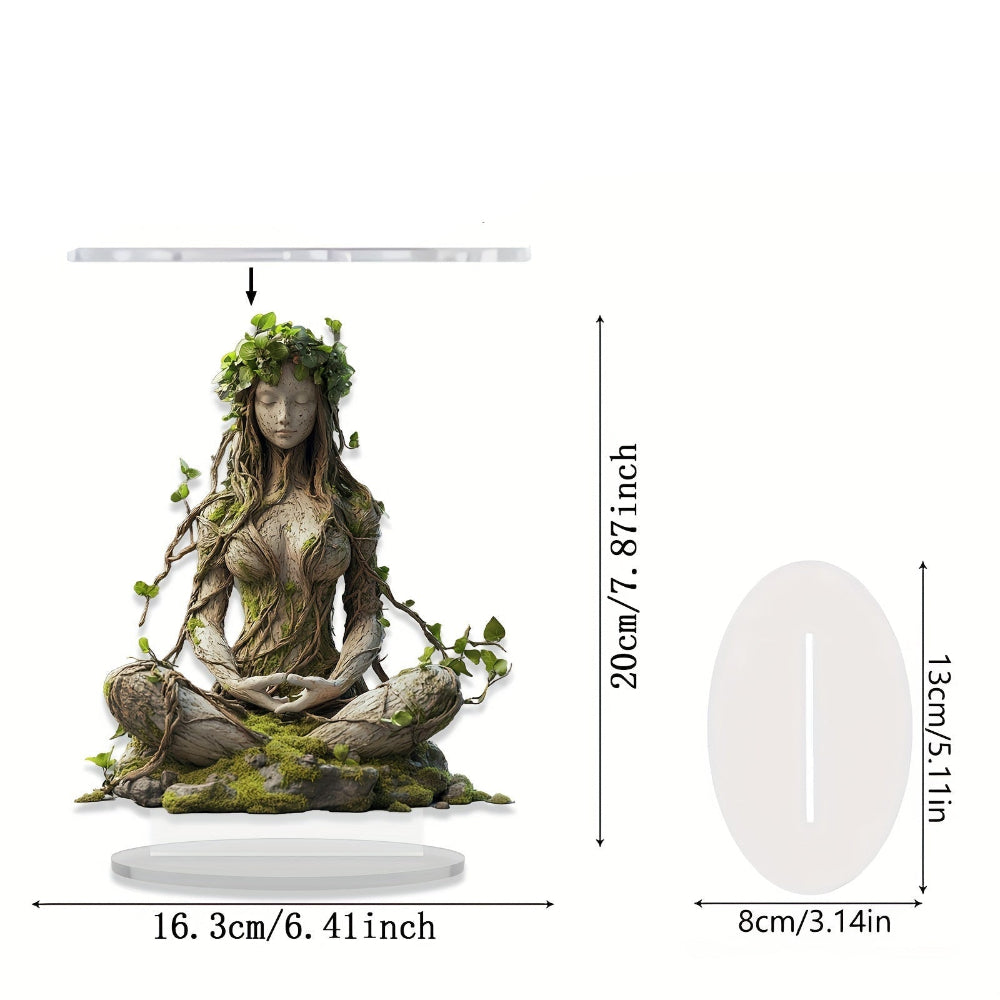 2D Bohemian Goddess Acrylic Sculpture – Elegant Home Decor for Spirituality and Minimalism 4