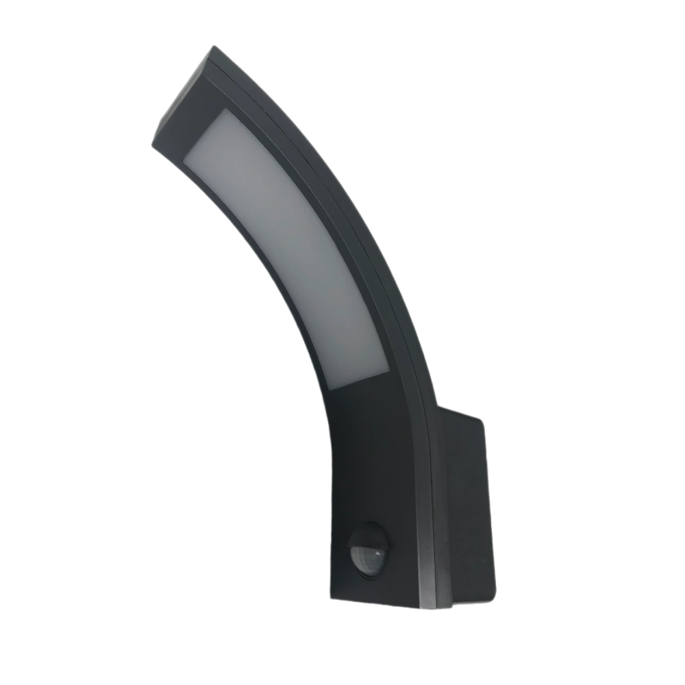 Modern Black Curved LED Wall Light with Motion Sensor – Outdoor Security Lighting 5