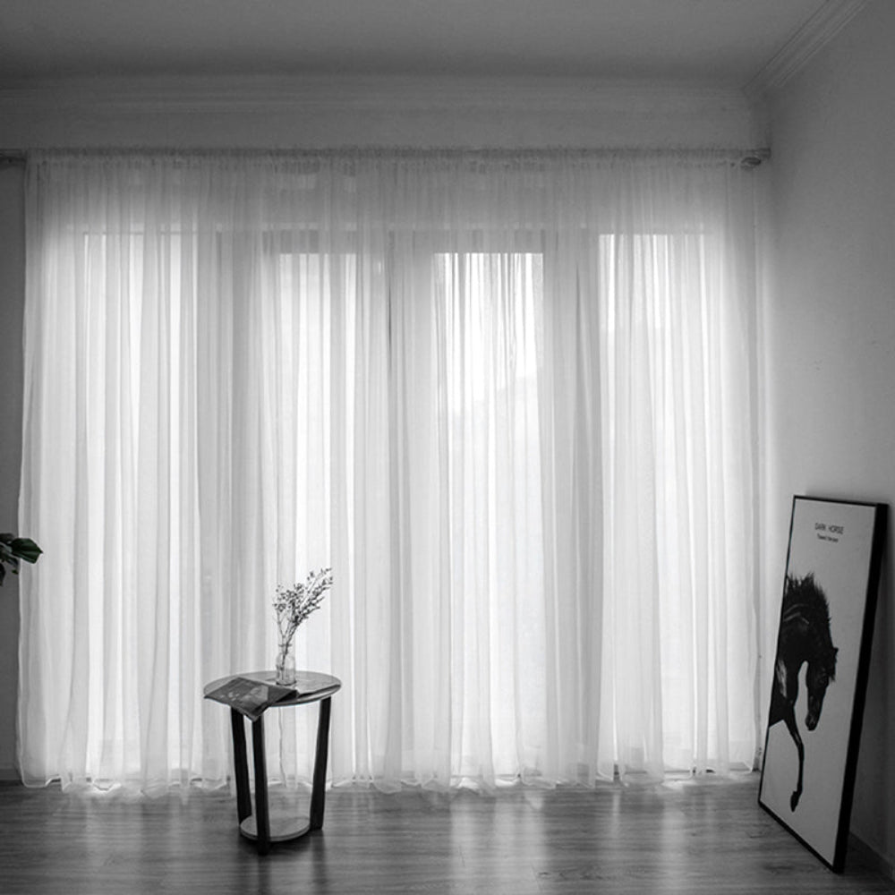 Sheer Voile Window Curtain for Soft Light Filtering – 200cm x 100cm Polyester Drapes 1