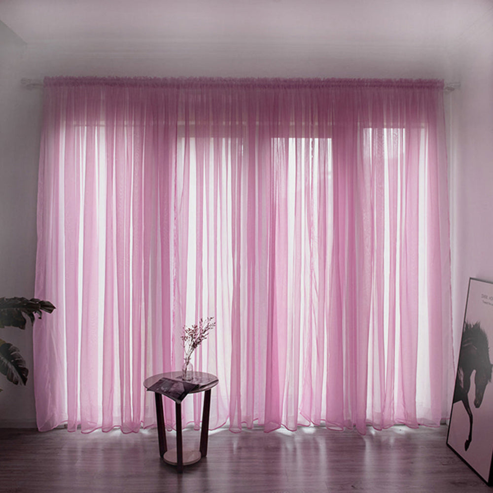 Sheer Voile Window Curtain for Soft Light Filtering – 200cm x 100cm Polyester Drapes 12