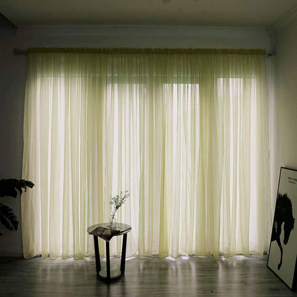 Sheer Voile Window Curtain for Soft Light Filtering – 200cm x 100cm Polyester Drapes 16