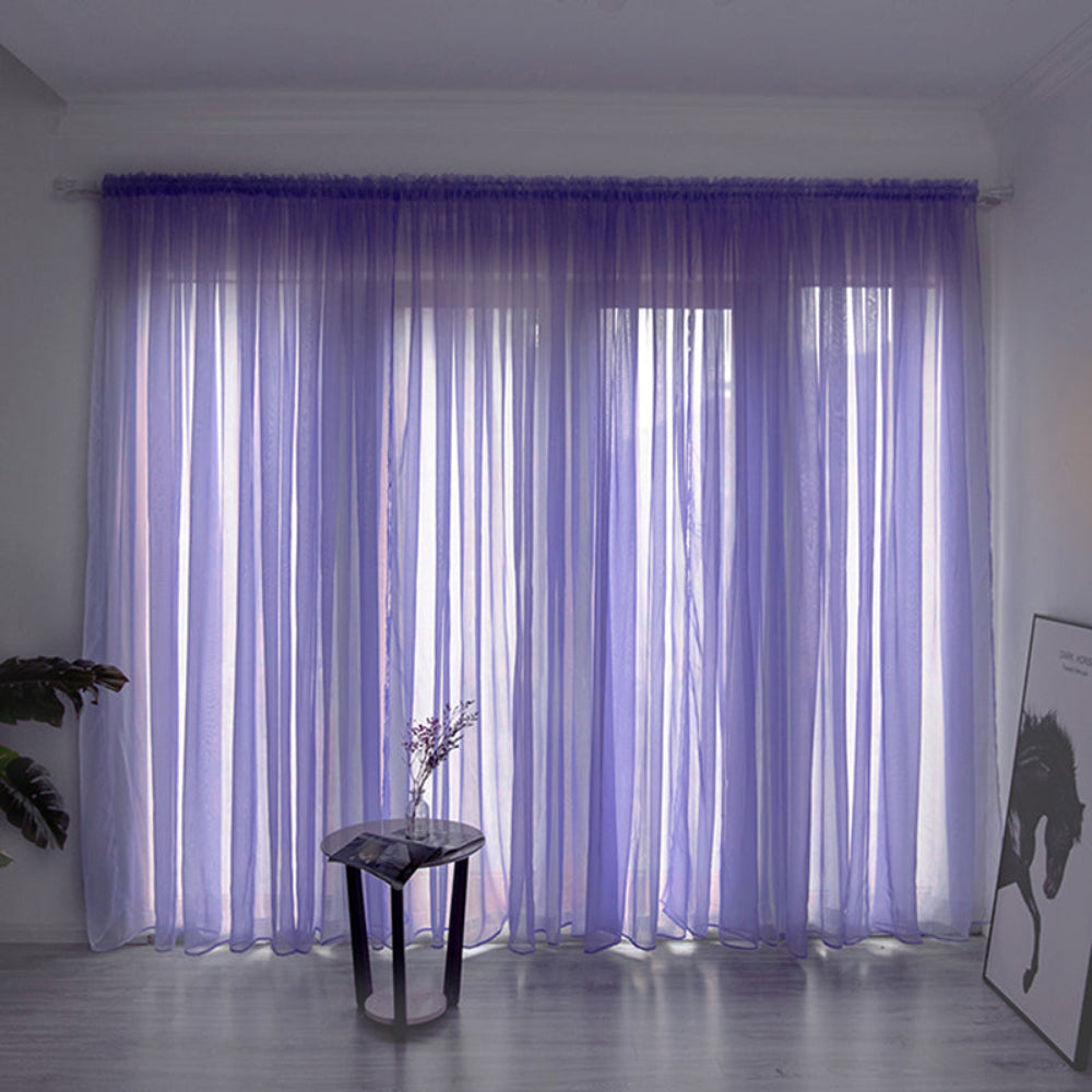 Sheer Voile Window Curtain for Soft Light Filtering – 200cm x 100cm Polyester Drapes 17