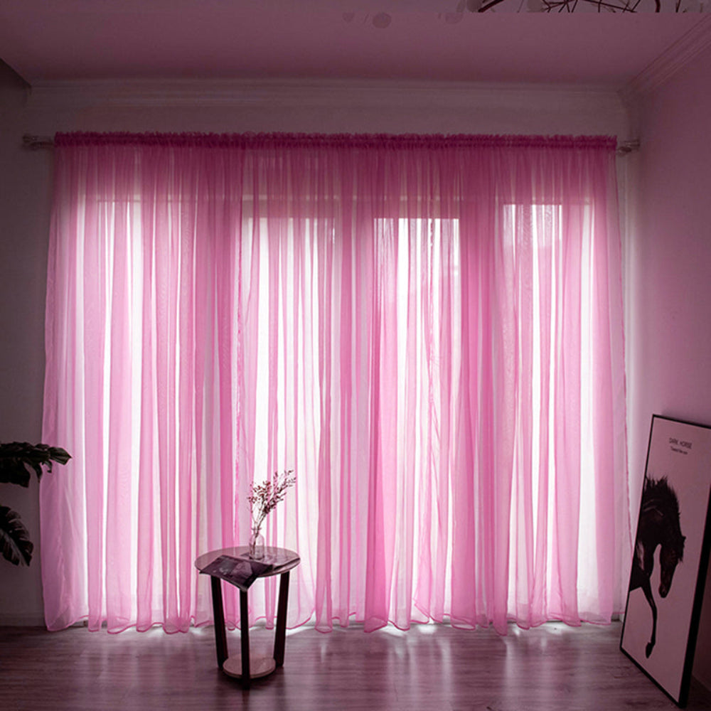 Sheer Voile Window Curtain for Soft Light Filtering – 200cm x 100cm Polyester Drapes 19