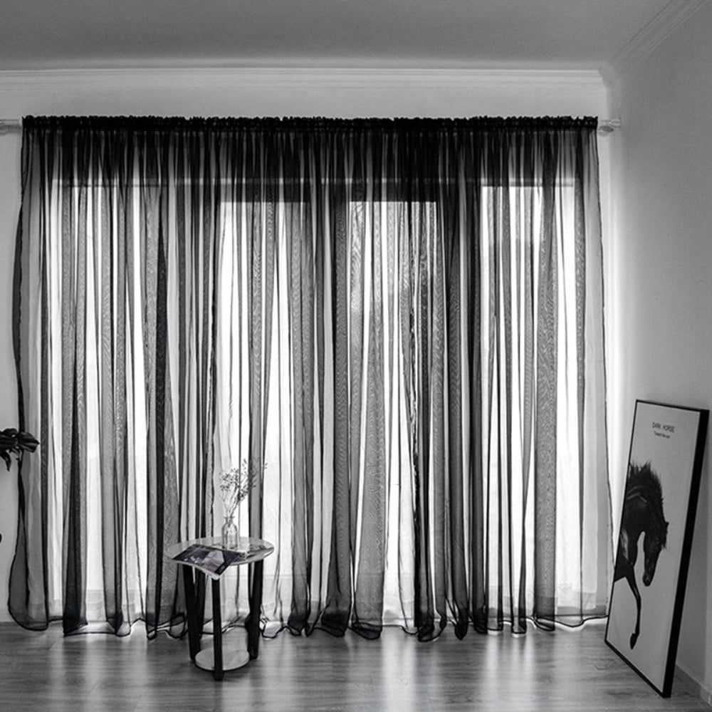 Sheer Voile Window Curtain for Soft Light Filtering – 200cm x 100cm Polyester Drapes 2