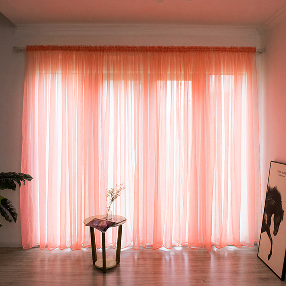 Sheer Voile Window Curtain for Soft Light Filtering – 200cm x 100cm Polyester Drapes 20