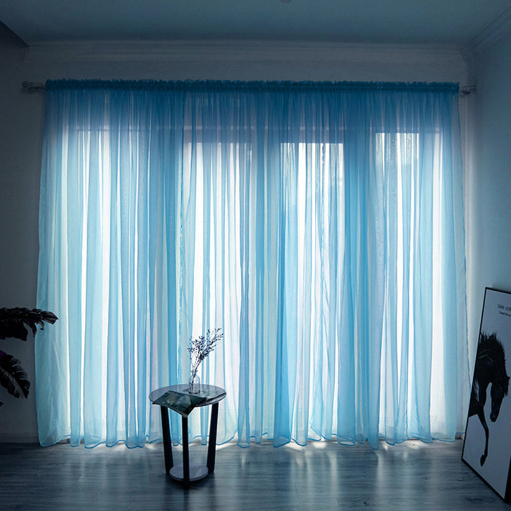Sheer Voile Window Curtain for Soft Light Filtering – 200cm x 100cm Polyester Drapes 21
