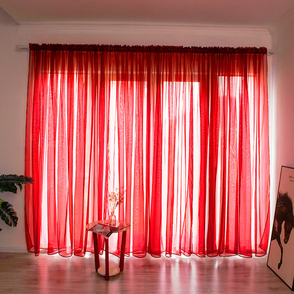 Sheer Voile Window Curtain for Soft Light Filtering – 200cm x 100cm Polyester Drapes 22