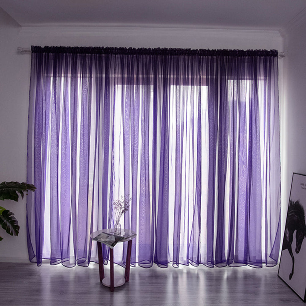 Sheer Voile Window Curtain for Soft Light Filtering – 200cm x 100cm Polyester Drapes 3