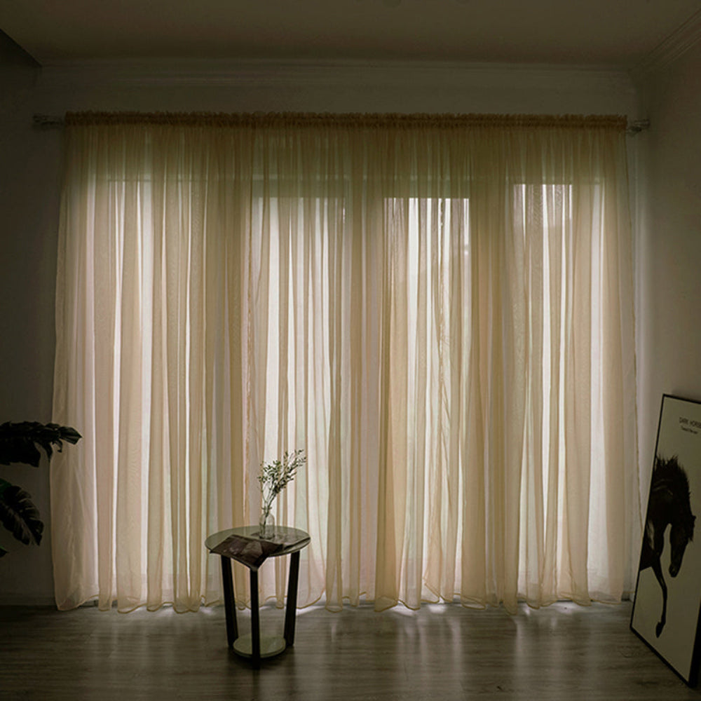 Sheer Voile Window Curtain for Soft Light Filtering – 200cm x 100cm Polyester Drapes 5