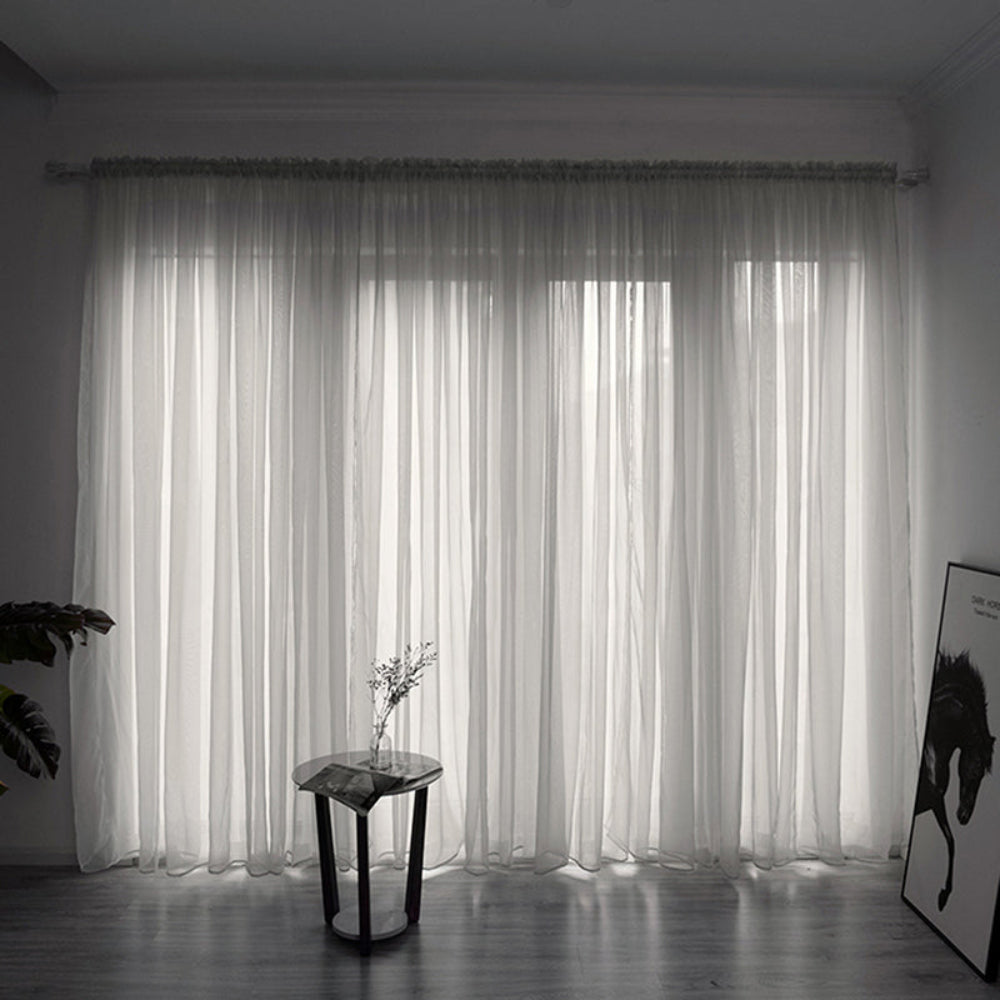 Sheer Voile Window Curtain for Soft Light Filtering – 200cm x 100cm Polyester Drapes 9