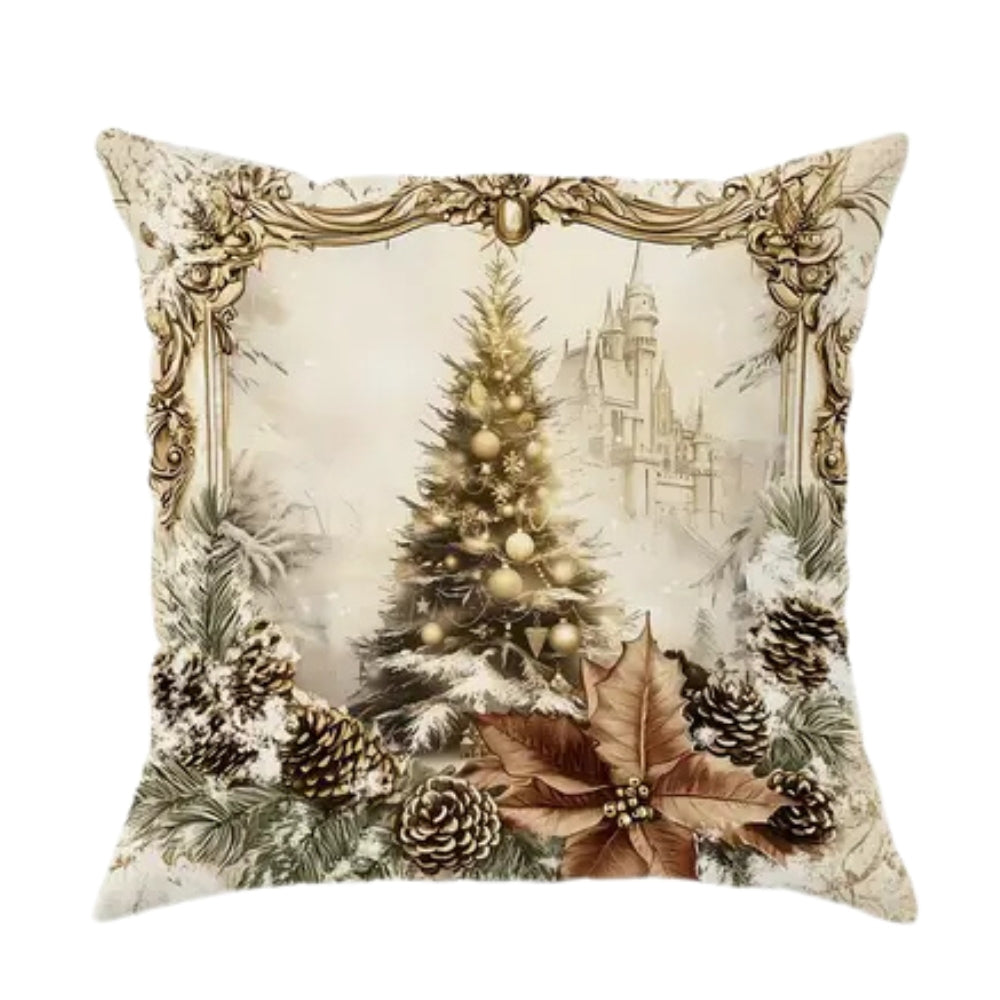 Luxurious Gold Velvet Christmas Pillow Covers – Elegant Holiday Home Decor 3