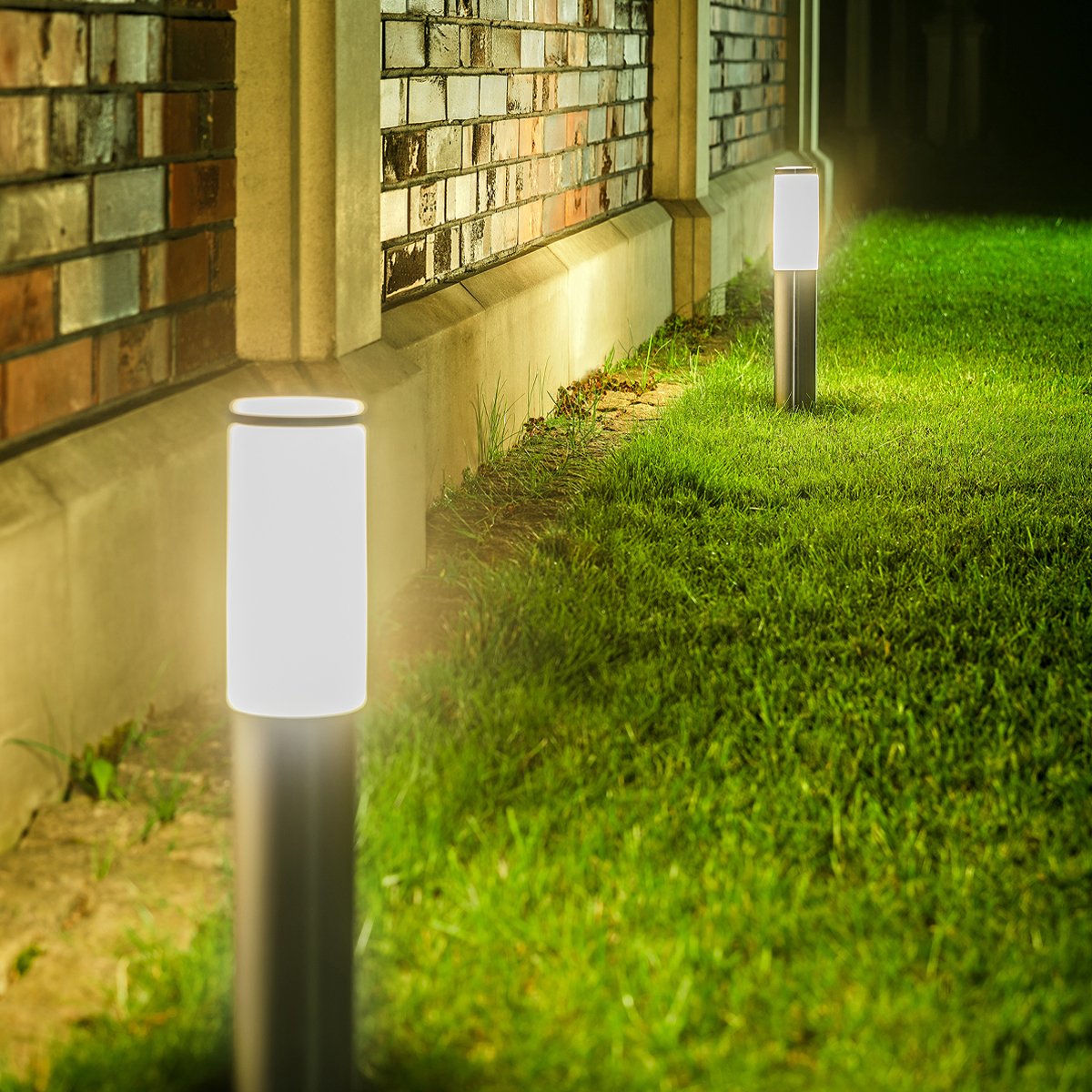 Modern Stainless Steel Outdoor Post Light with Clear Diffuser – Weatherproof Garden and Driveway Lighting 4