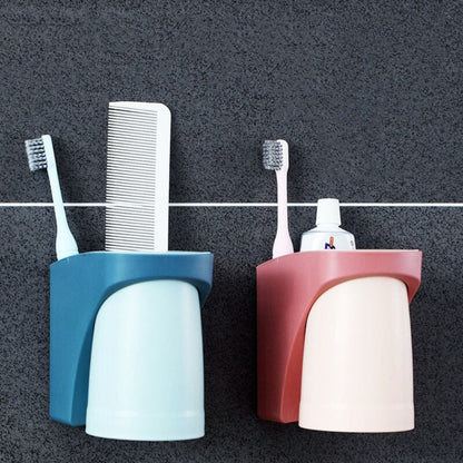 Magnetic Bathroom Cup and Toothbrush Holder – Waterproof ABS, Easy Installation, Space-Saving Design 3