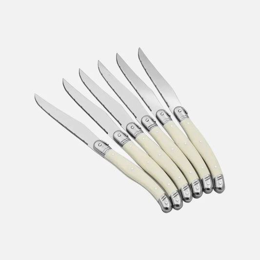 Timeless Laguiole Cutlery Set with Ivory Handles – 304 Stainless Steel, Elegant Dining Experience 1