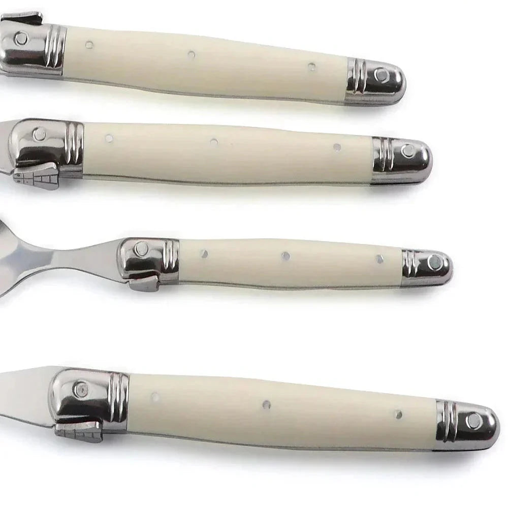 Timeless Laguiole Cutlery Set with Ivory Handles – 304 Stainless Steel, Elegant Dining Experience 8