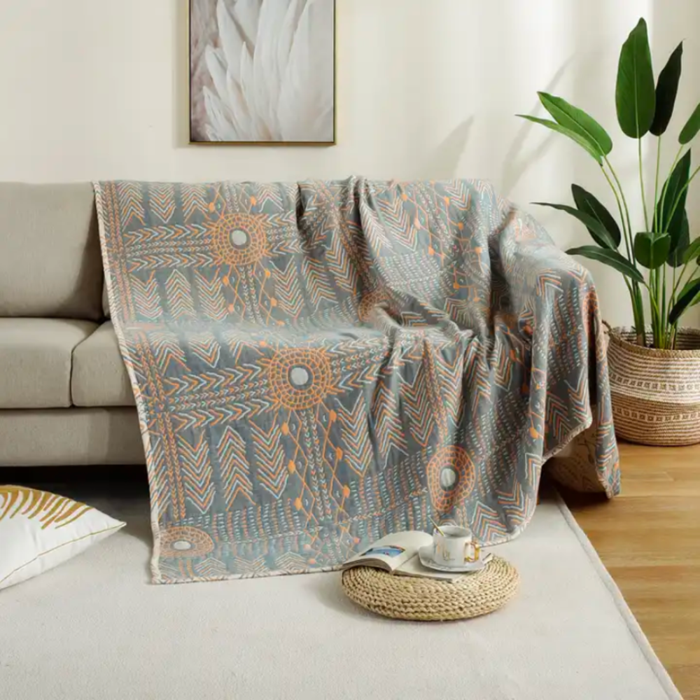 Boho Mandala Reversible Throw Blanket – Cozy Decorative Blanket for Home and Outdoor Use 4