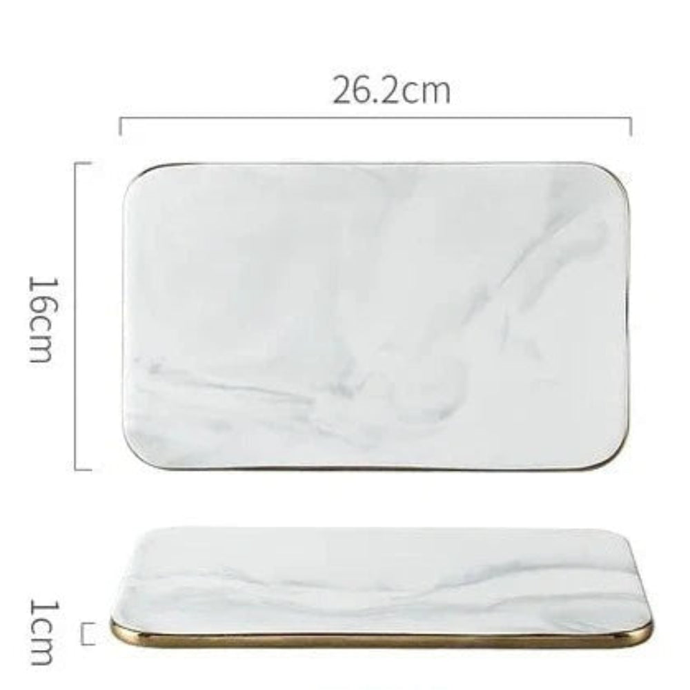Marble Cutting Board – Elegant Porcelain Serving Platter for Pastries and Cheese 10