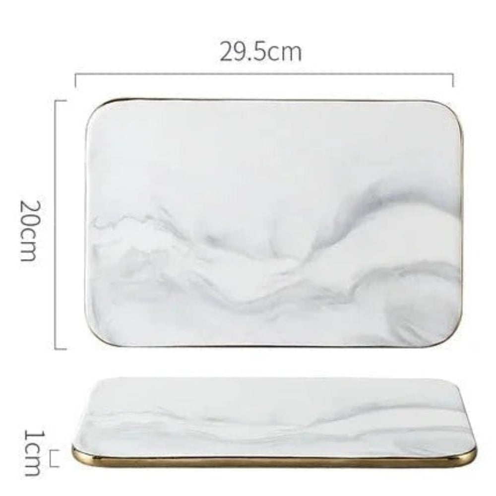 Marble Cutting Board – Elegant Porcelain Serving Platter for Pastries and Cheese 11