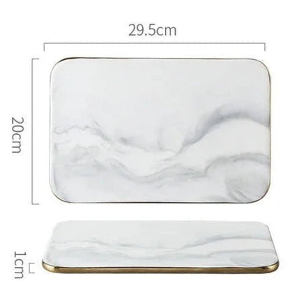 Marble Cutting Board – Elegant Porcelain Serving Platter for Pastries and Cheese 11