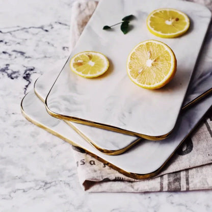 Marble Cutting Board – Elegant Porcelain Serving Platter for Pastries and Cheese 2