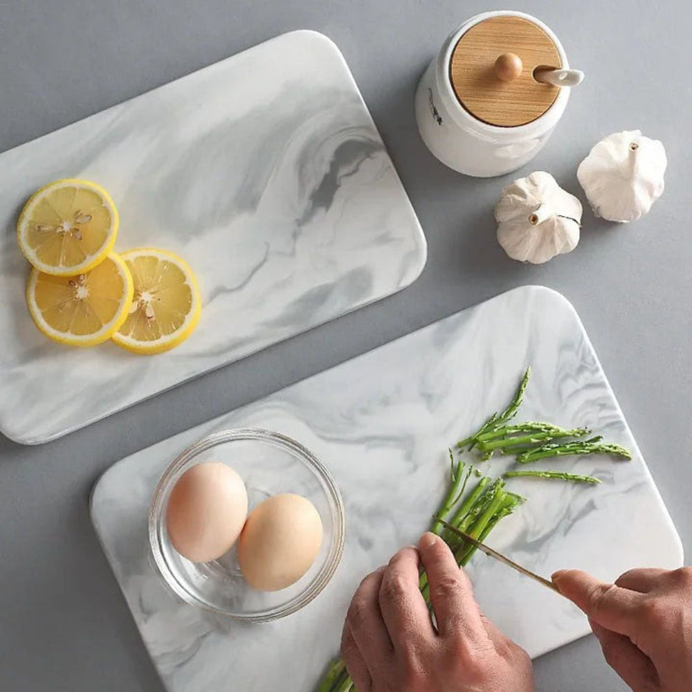 Marble Cutting Board – Elegant Porcelain Serving Platter for Pastries and Cheese 3