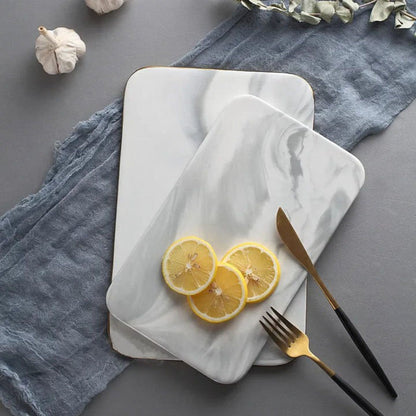Marble Cutting Board – Elegant Porcelain Serving Platter for Pastries and Cheese 4