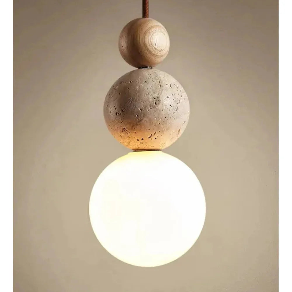 Natural Travertine Pendant Light – Sculptural Design for Modern Interiors 2