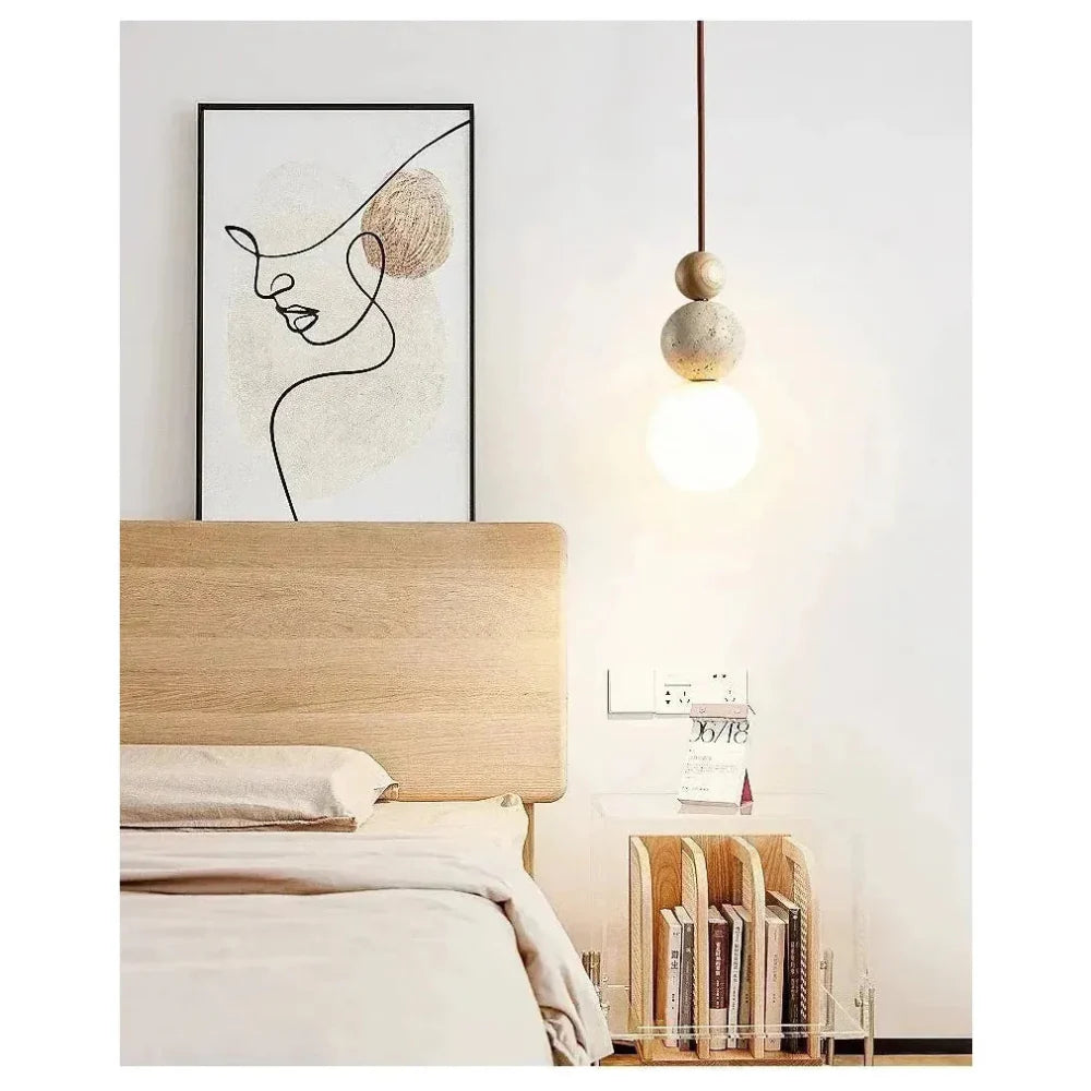 Natural Travertine Pendant Light – Sculptural Design for Modern Interiors 3